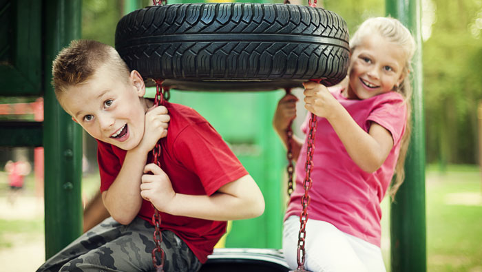 Kids Playing on Swing